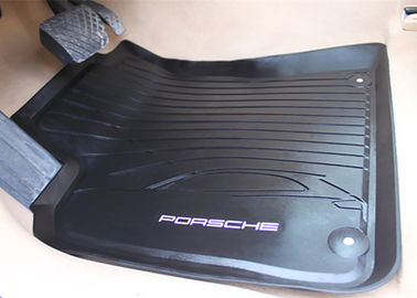Dobra cena. Czarne matki podłogowe z PVC dla Porsche Macan 2014 2016, Matka do stóp z oryginalnym logo w Internecie