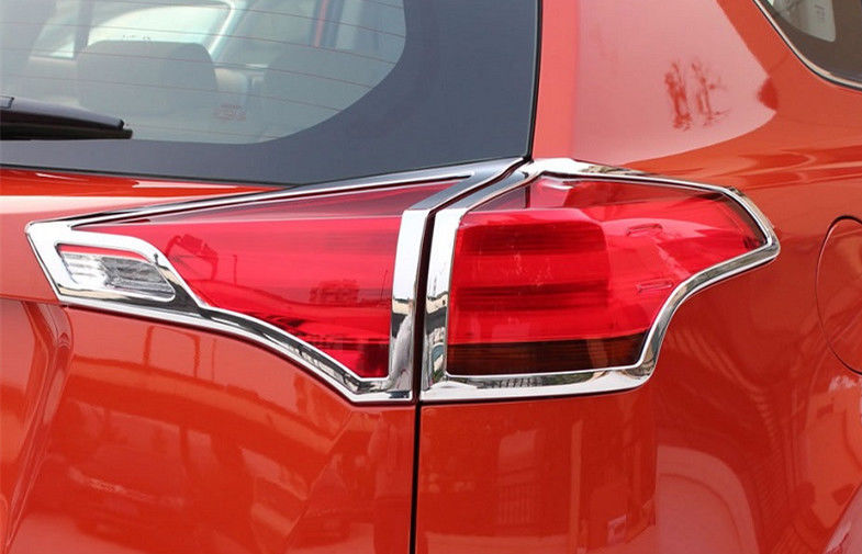 ABS Rear Chrome Headlight Bezels / Tail Light Cover Customized For Toyota RAV4