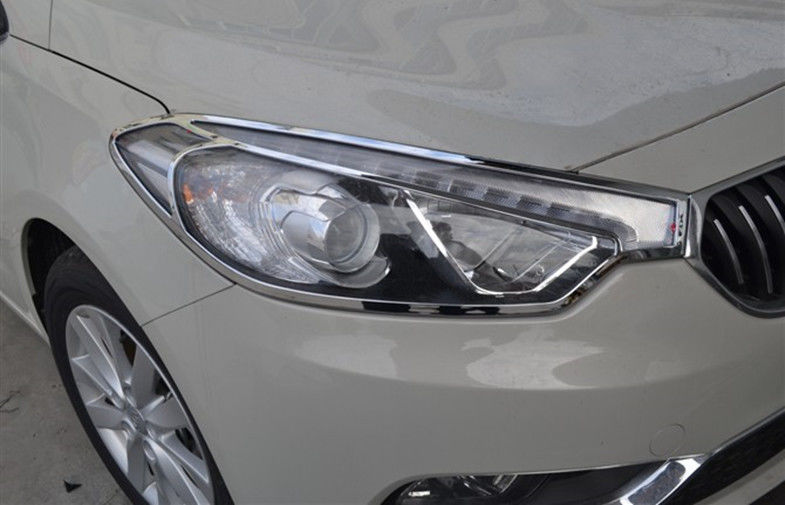 Car Chrome Headlight Bezels , Kia K3 2013 2015 Head Lamp Cover Garnish