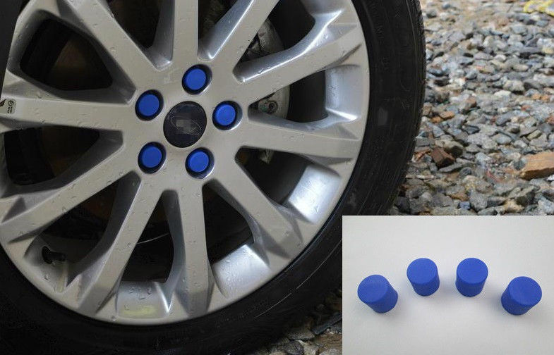 Universal Auto Body Trim Parts , Colourful Silicone Rubber Wheel Nut Caps