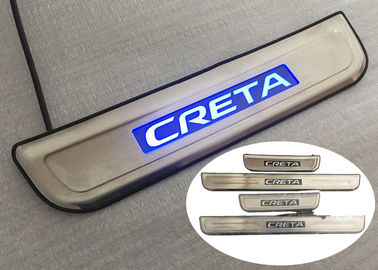 Dobra cena. Trwałe płyty podnóża drzwi bocznych o światle LED niebieskiego koloru dla Hyundai IX25 CRETA 2014 2015 w Internecie